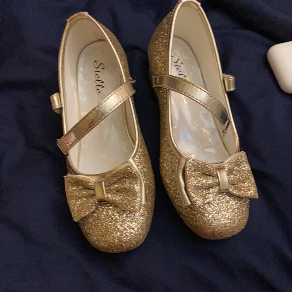 Toddler girls god glitter shoes